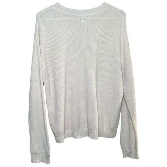 American Eagle Small Sweater White Knit Minimalist Cotton Blend AE Tops Spring S - Picture 3 of 9